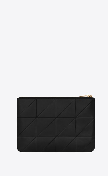 JAMIE Pochette A5 "carré rive gauche" en agneau plongé